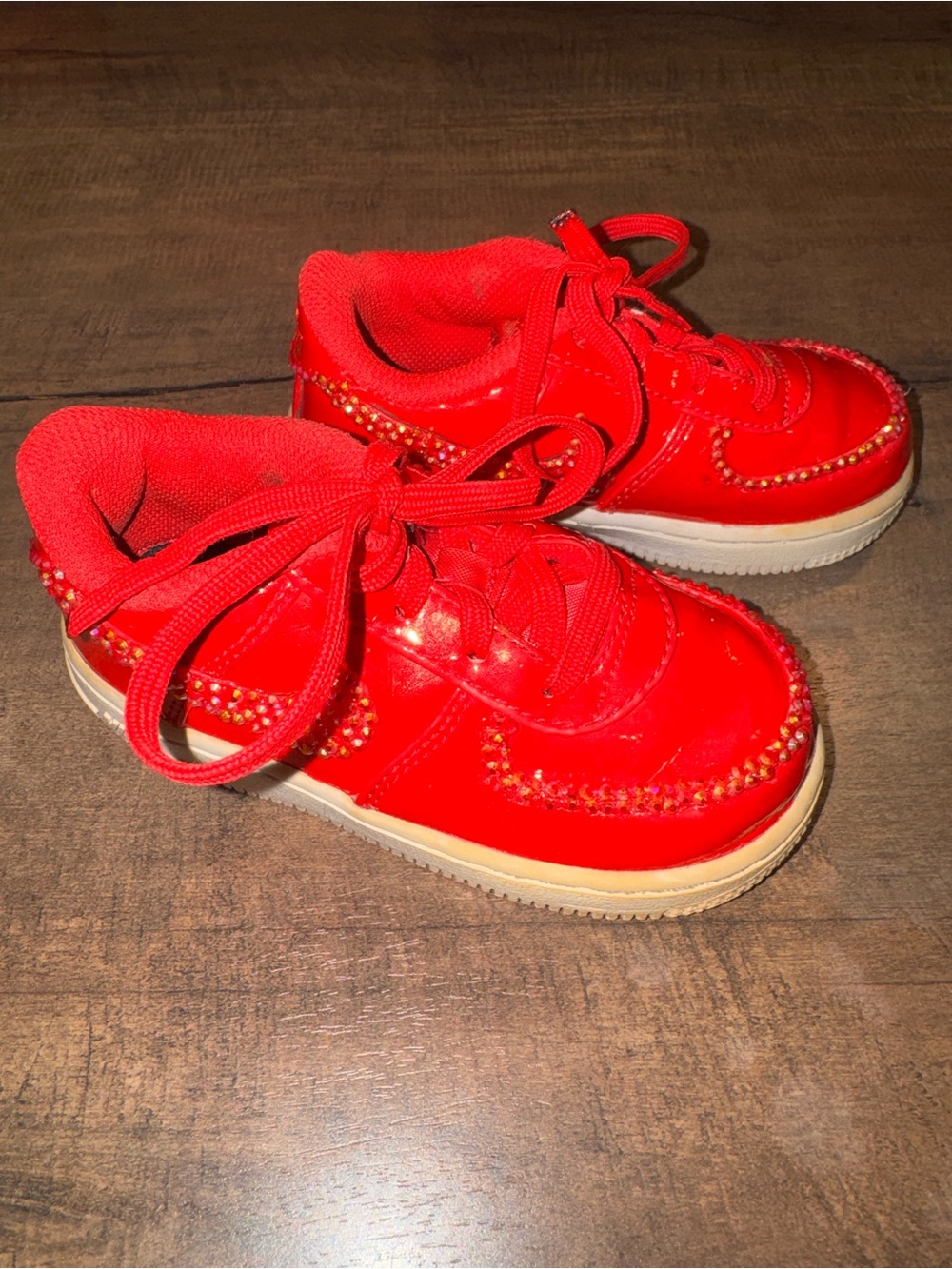 Nike Red Rhinestone Embellished Sneakers Toddler Size 8C
